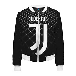Бомбер женский FC Juventus: Black Lines, цвет: 3D-белый