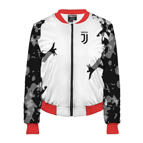 Женский бомбер FC Juventus: White Original / 3D-Красный – фото 1