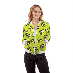 Бомбер женский Стиль авокадо, цвет: 3D-белый — фото 2