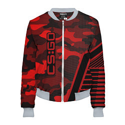 Бомбер женский CS:GO Red Camo, цвет: 3D-меланж