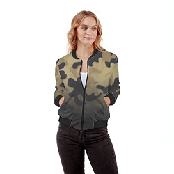 Бомбер женский Camouflage Khaki, цвет: 3D-черный — фото 2