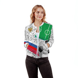 Бомбер женский Русский футбол, цвет: 3D-белый — фото 2