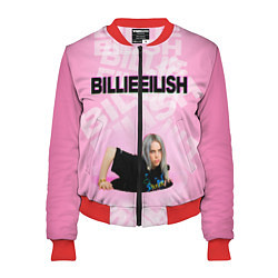 Бомбер женский Billie Eilish: Pink Mood, цвет: 3D-красный