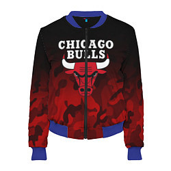 Бомбер женский CHICAGO BULLS, цвет: 3D-синий