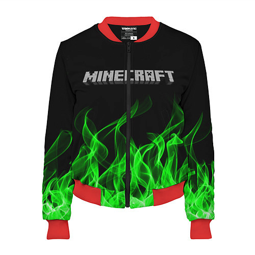 Женский бомбер MINECRAFT FIRE / 3D-Красный – фото 1