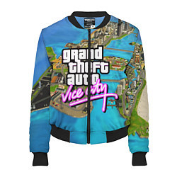 Бомбер женский GRAND THEFT AUTO:VICE CITY, цвет: 3D-черный