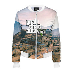 Бомбер женский Grand Theft Auto 5, цвет: 3D-белый