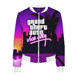 Бомбер женский GTA:VICE CITY, цвет: 3D-белый