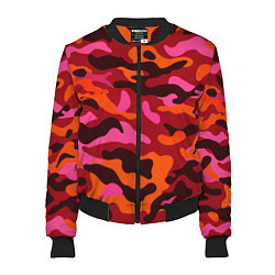 Бомбер женский CAMOUFLAGE RED, цвет: 3D-черный