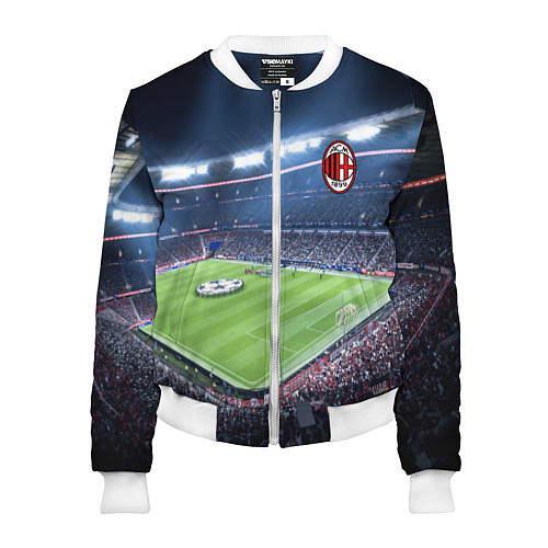 Женский бомбер FC MILAN / 3D-Белый – фото 1