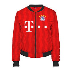 Бомбер женский FC Bayern Munchen, цвет: 3D-черный