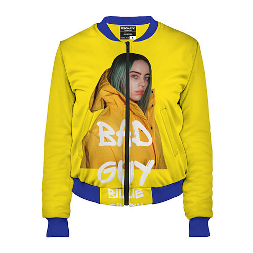 Женский бомбер Billie Eilish Билли Айлиш / 3D-Синий – фото 1