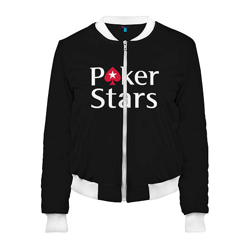 Женский бомбер Poker Stars / 3D-Белый – фото 1