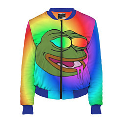 Бомбер женский Pepe rainbow, цвет: 3D-синий