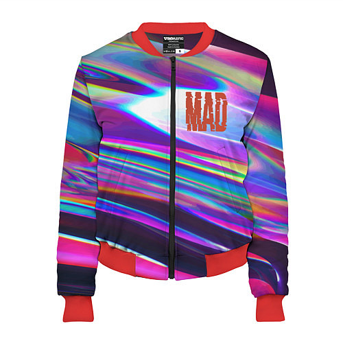 Женский бомбер Neon pattern Mad / 3D-Красный – фото 1