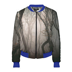 Бомбер женский Лес Туман, цвет: 3D-синий
