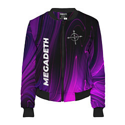 Бомбер женский Megadeth violet plasma, цвет: 3D-черный