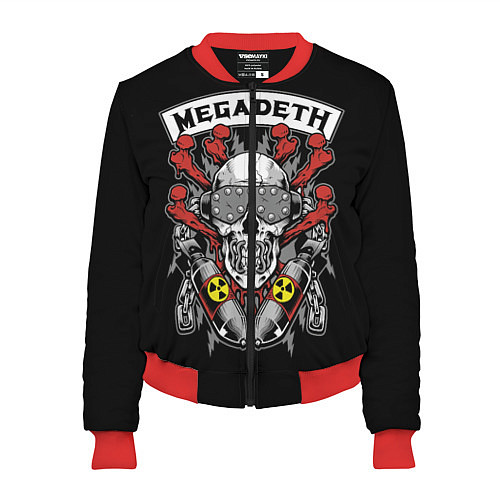 Женский бомбер Megadeth - ядерный череп / 3D-Красный – фото 1