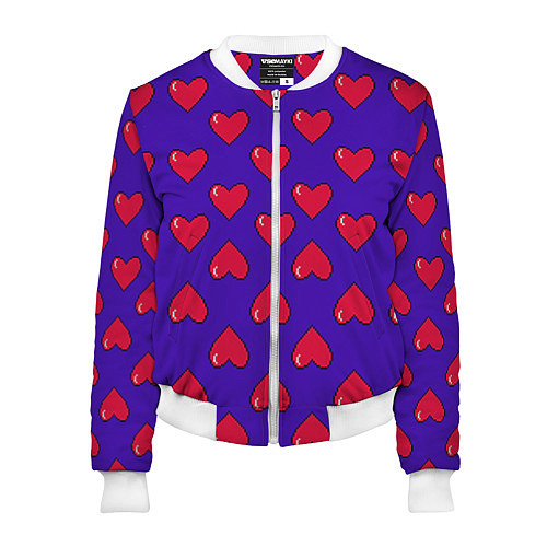 Женский бомбер Hearts Pattern / 3D-Белый – фото 1