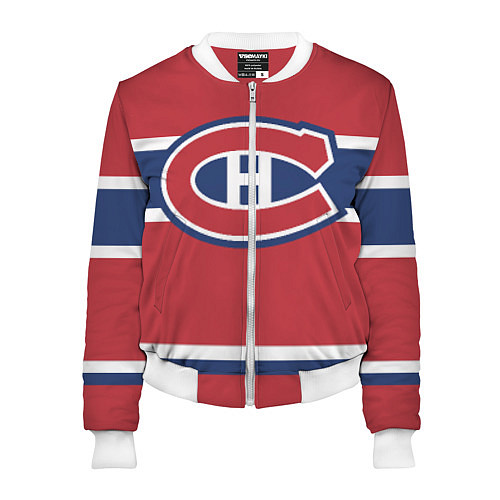 Женский бомбер Montreal Canadiens / 3D-Белый – фото 1