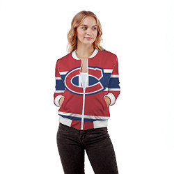 Бомбер женский Montreal Canadiens, цвет: 3D-белый — фото 2