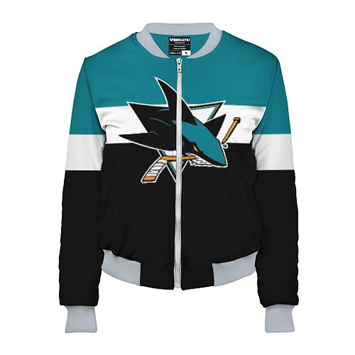 Женский бомбер San Jose Sharks / 3D-Меланж – фото 1