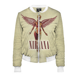 Бомбер женский Nirvana Angel, цвет: 3D-белый