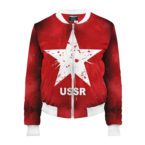 Женский бомбер USSR Star / 3D-Белый – фото 1