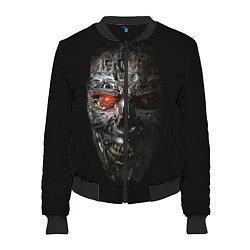 Бомбер женский Terminator Skull, цвет: 3D-черный