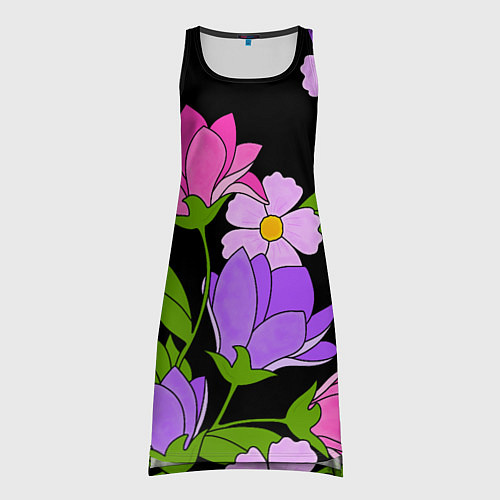 Женская туника Ночные цветы / 3D-принт – фото 1