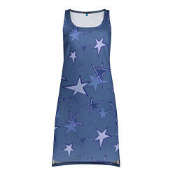 Туника женская Gray-Blue Star Pattern, цвет: 3D-принт