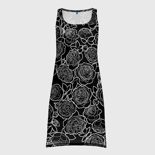 Женская туника Чайная роза: Черно белыи принт / 3D-принт – фото 1