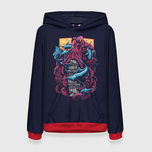 Женская толстовка Octopus / 3D-Красный – фото 1