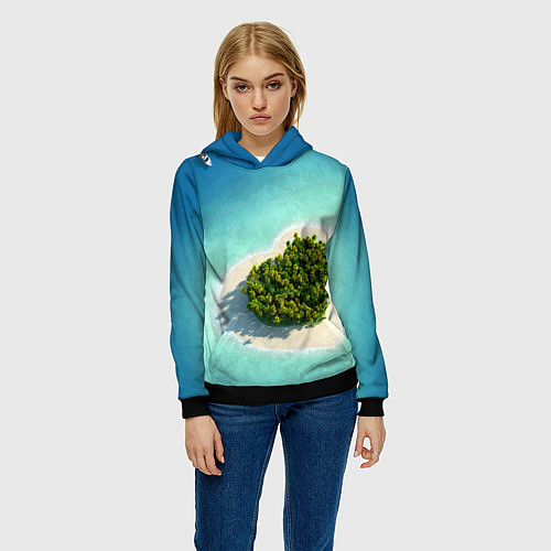 Женская толстовка Остров / 3D-Черный – фото 3