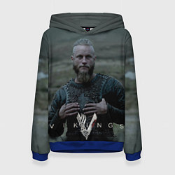 Толстовка-худи женская Vikings: Ragnarr Lodbrok, цвет: 3D-синий