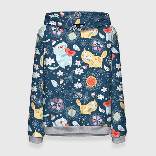 Женская толстовка Котята / 3D-Меланж – фото 1