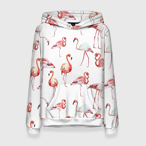Женская толстовка Действия фламинго / 3D-Белый – фото 1