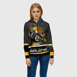Толстовка-худи женская Boston Bruins, цвет: 3D-черный — фото 2