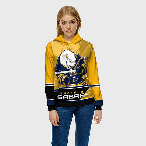 Женская толстовка Buffalo Sabres / 3D-Черный – фото 3