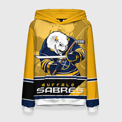 Толстовка-худи женская Buffalo Sabres, цвет: 3D-белый