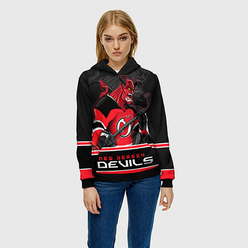 Женская толстовка New Jersey Devils / 3D-Черный – фото 3