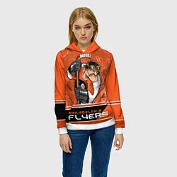 Толстовка-худи женская Philadelphia Flyers, цвет: 3D-белый — фото 2