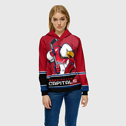 Толстовка-худи женская Washington Capitals, цвет: 3D-черный — фото 2