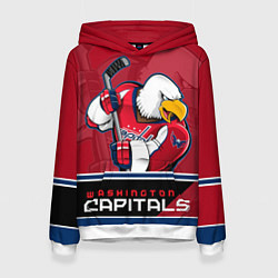 Толстовка-худи женская Washington Capitals, цвет: 3D-белый