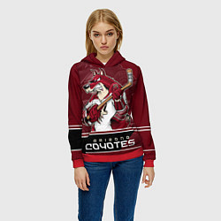 Толстовка-худи женская Arizona Coyotes, цвет: 3D-красный — фото 2