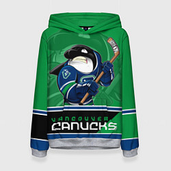 Толстовка-худи женская Vancouver Canucks, цвет: 3D-меланж