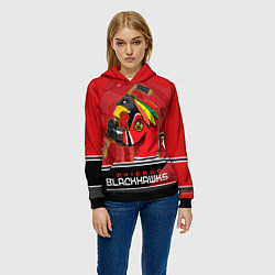 Толстовка-худи женская Chicago Blackhawks, цвет: 3D-черный — фото 2