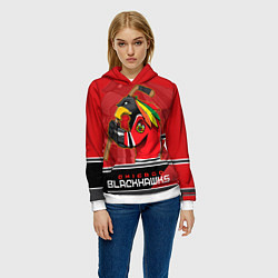 Толстовка-худи женская Chicago Blackhawks, цвет: 3D-белый — фото 2