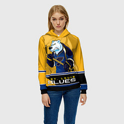 Толстовка-худи женская St. Louis Blues, цвет: 3D-черный — фото 2