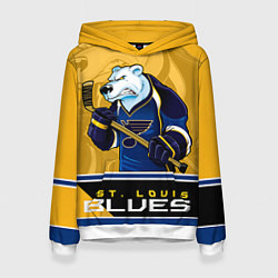 Толстовка-худи женская St. Louis Blues, цвет: 3D-белый